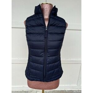 Love Tree Ultra Light Packable Puffer Vest Navy Blue Full Zipper Quilted Sz Sm